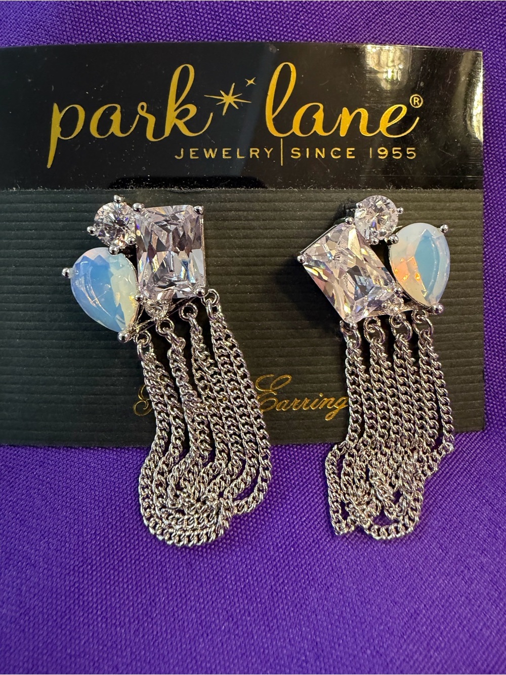 Park Lane Opal-Essence Earrings – Clear & Opal CZ – $153 Retail